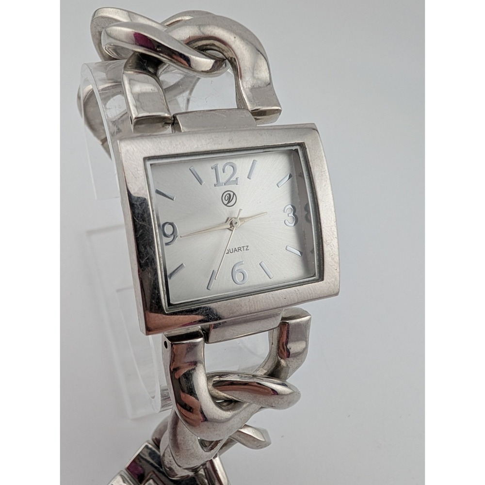 Women's Silver Chunky Chain Link‎ Watch 6.5" Band- New Battery